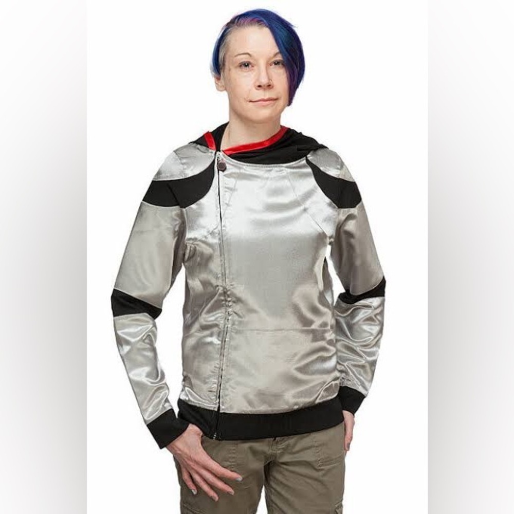 Disney Star Wars Captain Phasma Silver and Black Track Jacket, XXL, NWT